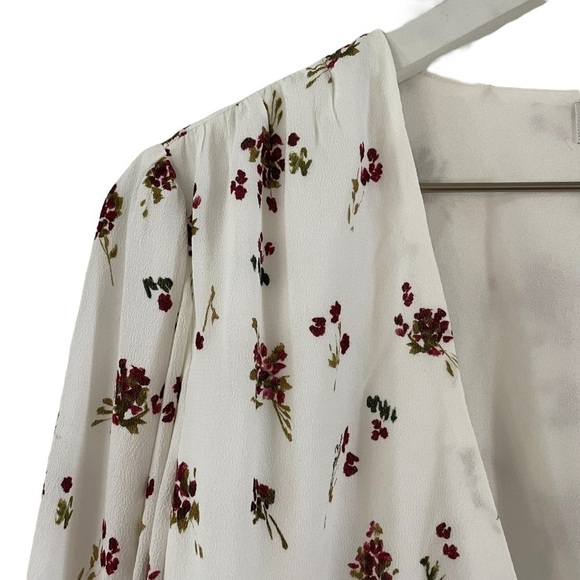 Sunday Best Aritzia Floral Tie Front Peplum Top, Size S - Picture 3 of 8